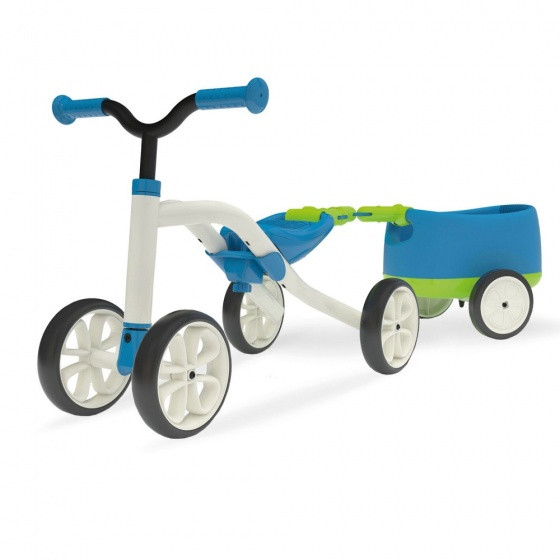 Quadie loopfiets met trailer Jungen Blau/Grün
