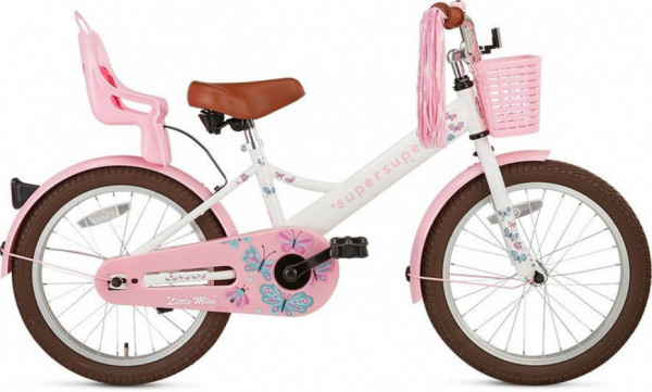Little Miss 18 Zoll 28 cm Mädchen Rücktrittbremse Weiß/Rosa