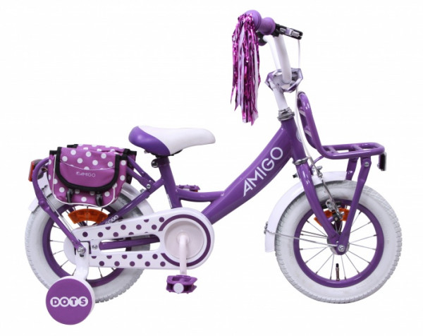 Dots 12 Zoll 19 cm Mädchen Rücktrittbremse Violett