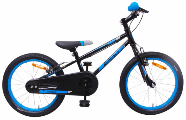Cross 18 Zoll 22 cm Jungen Felgenbremse Schwarz/Blau