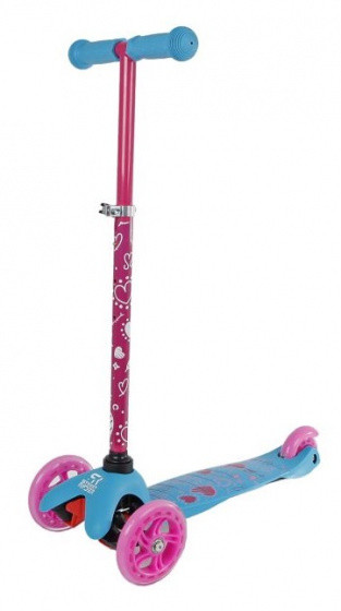 3-wiel kinderstep Junior Fußbremse Rosa/Blau