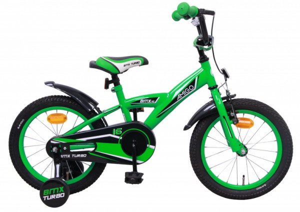 BMX Turbo 16 Zoll 23 cm Jungen Rücktrittbremse Grün