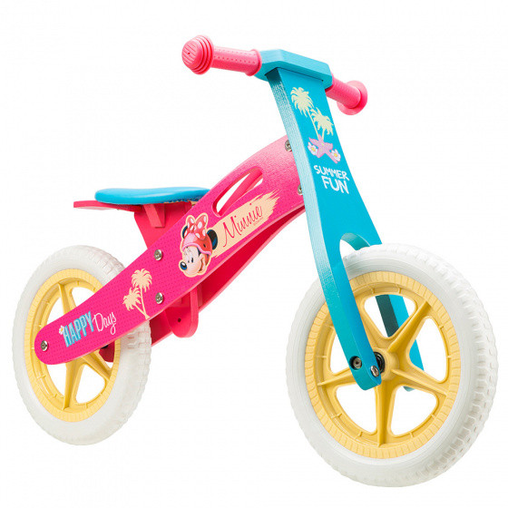 loopfiets Minnie Mouse 12 Zoll Mädchen Rosa/Blau