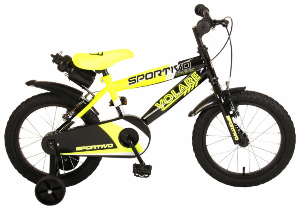 Sportivo 16 Zoll 25,4 cm Jungen Felgenbremse Schwarz/Ockergelb