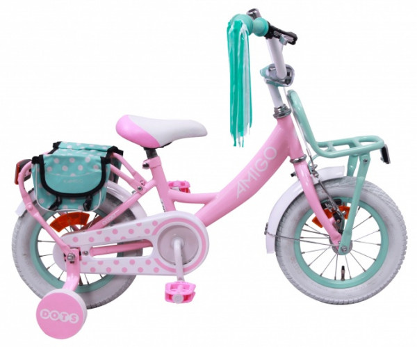 Dots 12 Zoll 19 cm Mädchen Rücktrittbremse Rosa