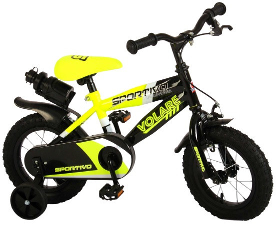 Sportivo 12 Zoll 20 cm Jungen Rücktrittbremse Schwarz/Gelb