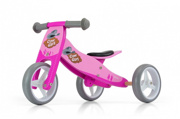2-in-1 loopfiets Jake cowgirl Mädchen Rosa