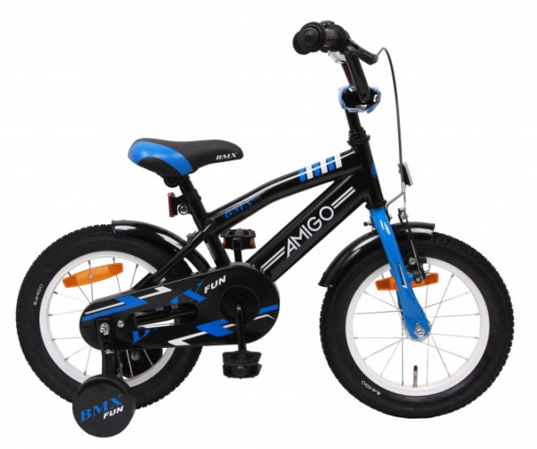 BMX Fun 14 Zoll 21 cm Jungen Rücktrittbremse Schwarz/Blau
