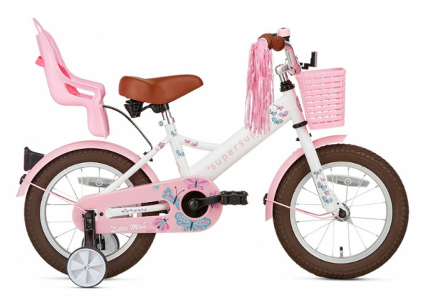 Little Miss 14 Zoll 21,5 cm Mädchen Rücktrittbremse Weiß/Rosa