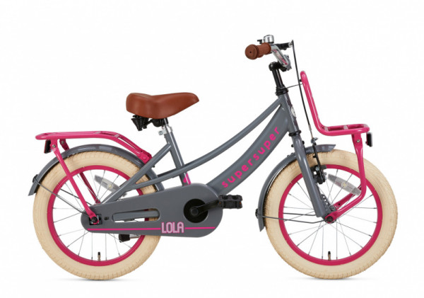 Lola 16 Zoll 25,4 cm Mädchen Rücktrittbremse Rosa/Grau