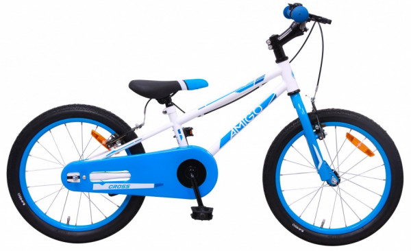 Cross 18 Zoll 22 cm Jungen Felgenbremse Blau/Weiß