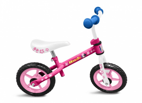 loopfiets Minnie Mouse 10 Zoll Mädchen Rosa/Weiß