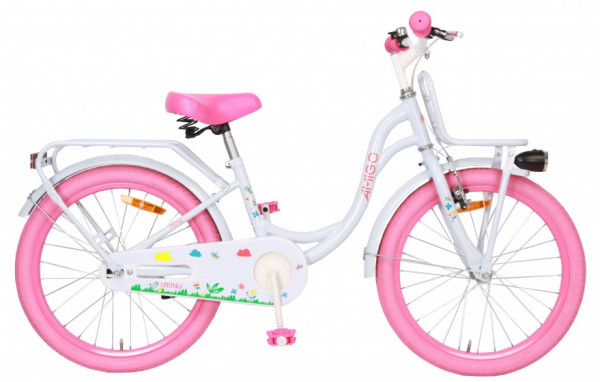 Spring 20 Zoll 27 cm Mädchen Rücktrittbremse Weiß/Rosa