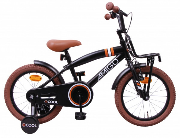 2Cool 16 Zoll 25,5 cm Jungen Rücktrittbremse Mattschwarz