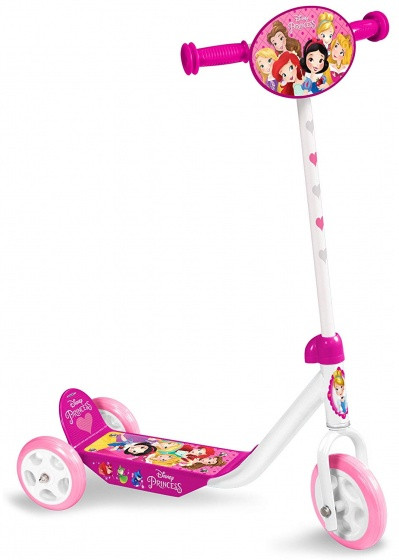 Princess 3-wiel kinderstep Mädchen Freilauf Weiß/Rosa