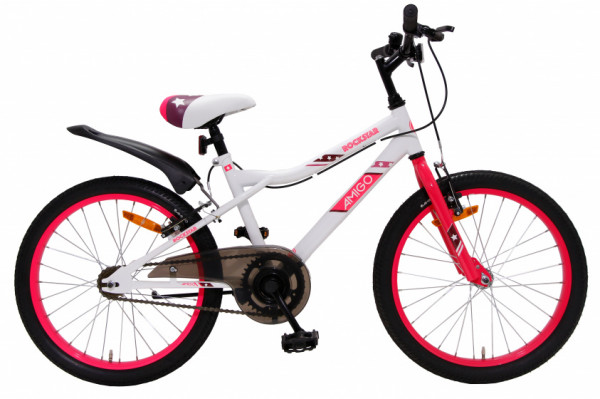 Rockstar 20 Zoll 32 cm Mädchen Felgenbremse Weiß