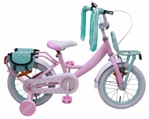 Dots 14 Zoll 21 cm Mädchen Rücktrittbremse Rosa