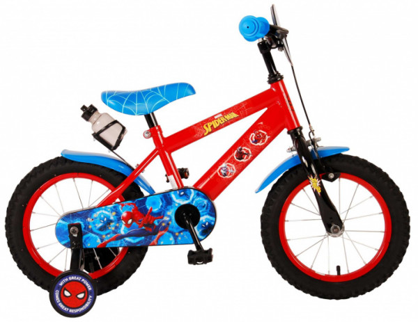 Ultimate Spider-Man 14 Zoll 25 cm Jungen Rücktrittbremse Blau/Rot