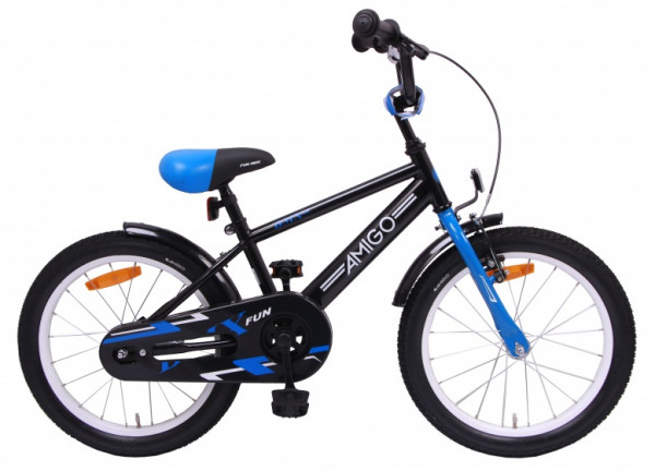 BMX Fun 18 Zoll 24 cm Jungen Rücktrittbremse Schwarz/Blau