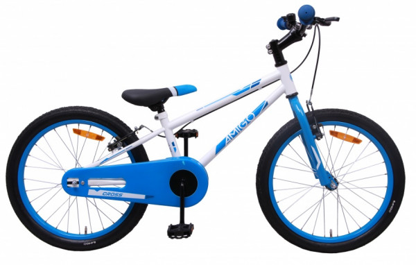 Cross 20 Zoll 24 cm Jungen Felgenbremse Weiß/Blau