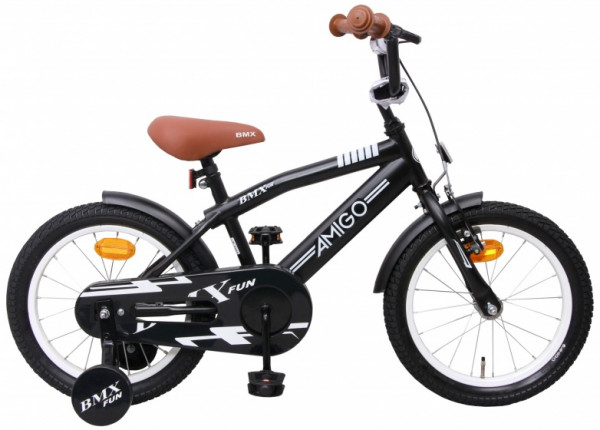 BMX Fun 16 Zoll 28 cm Jungen Rücktrittbremse Mattschwarz