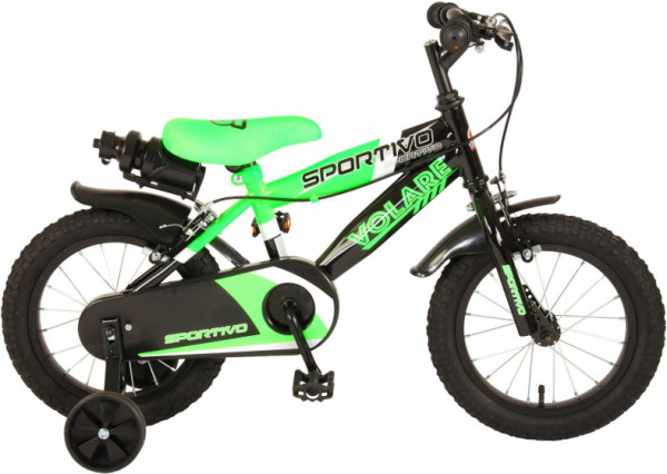 Sportivo 14 Zoll 22,5 cm Jungen Felgenbremse Grün/Schwarz