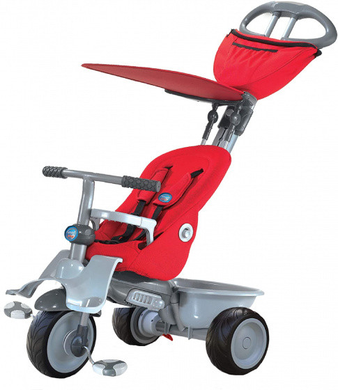 4-in-1-driewieler Recliner Junior Rot/Grau