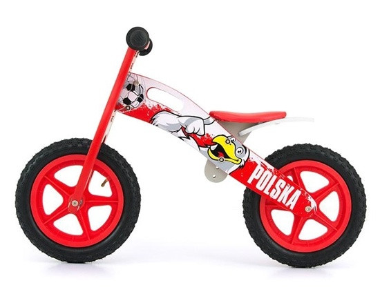 loopfiets King Polska 12 Zoll Junior Rot/Weiß