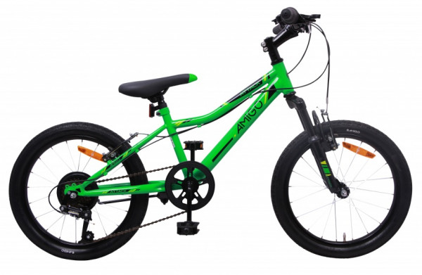 Attack 18 Zoll 26 cm Jungen 6G Felgenbremse Grün