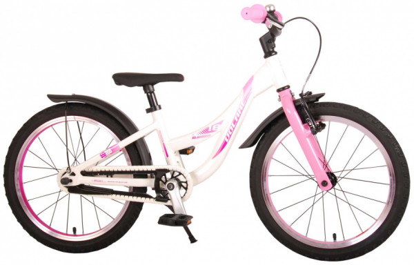 Glamour 18 Zoll 28 cm Mädchen Rücktrittbremse Weiß/Rosa
