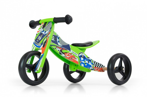 2-in-1 loopfiets Jake Cars Junior Grün