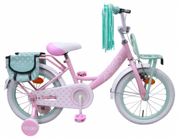 Dots 16 Zoll 24 cm Mädchen Rücktrittbremse Rosa
