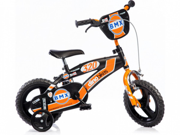 BMX 12 Zoll 18 cm Jungen Über Treppen Schwarz/Orange