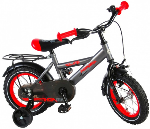Thombike 12 Zoll 21,5 cm Jungen Rücktrittbremse Grau/Rot