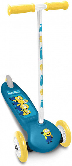3-wiel kinderstep Minions 2 Junior Fußbremse Blau/Weiß
