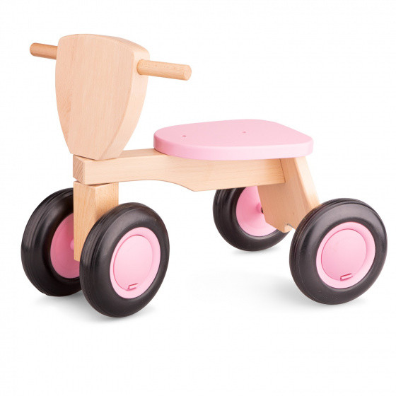 unruhfahrrad Road Star4 Räder 50 cm Holz rosa