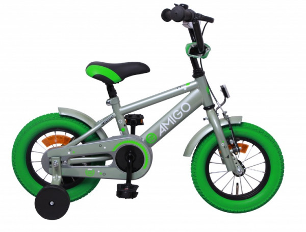 Sports 12 Zoll 20 cm Jungen Rücktrittbremse Grün/Grau