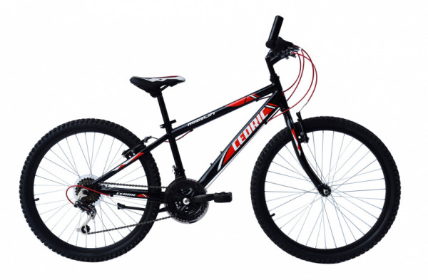Cedric 24 Zoll 28 cm Jungen 18G Felgenbremse Schwarz/Rot