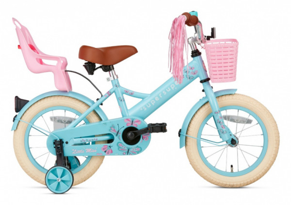 Little Miss 14 Zoll 21,5 cm Mädchen Rücktrittbremse Türkis/Rosa