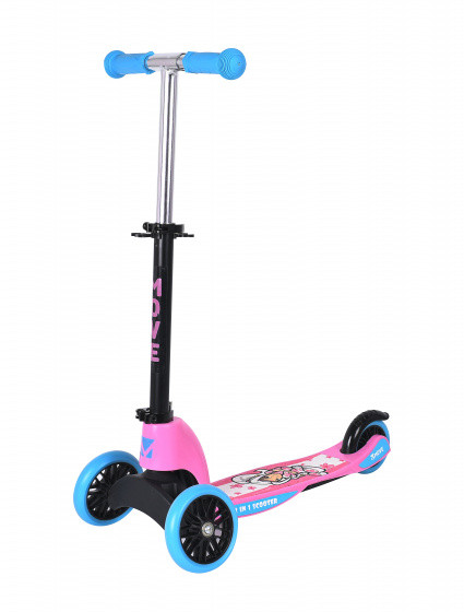 Flower 2-in-1 Junior Fußbremse Blau/Rosa