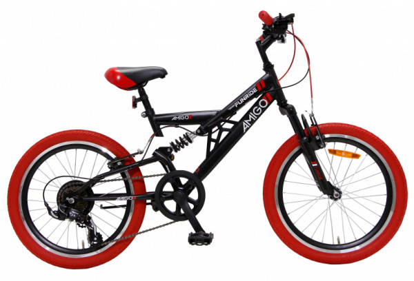 Fun Ride 20 Zoll 33 cm Junior 7G Felgenbremse Schwarz/Rot