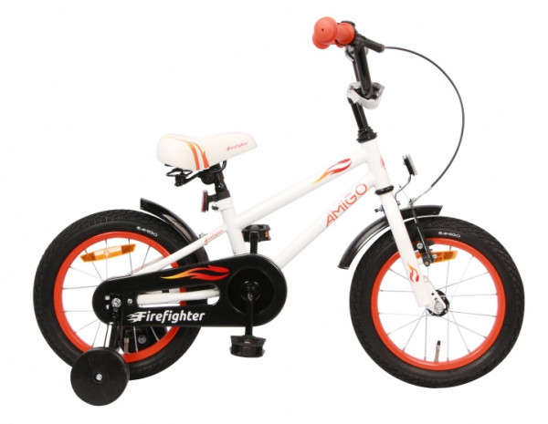 Firefighter 14 Zoll 18 cm Jungen Rücktrittbremse Weiß