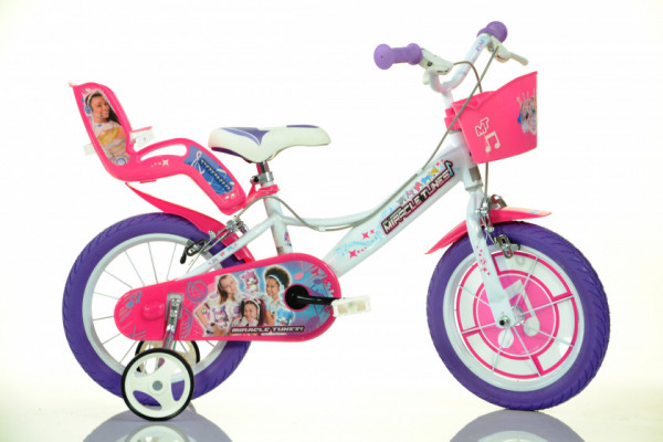 Miracle Tunes 14 Zoll 23 cm Mädchen Felgenbremse Weiß/Violett