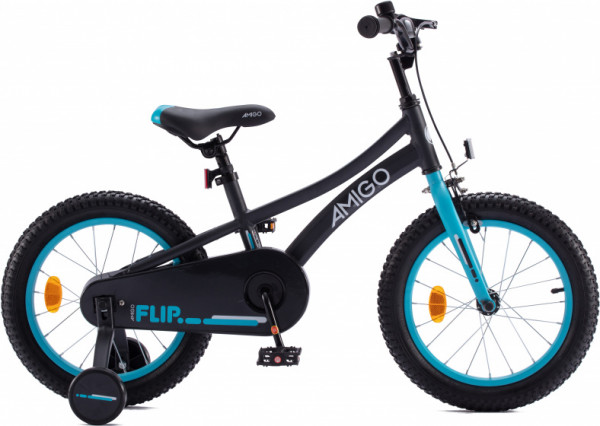 Flip 16 Zoll 25 cm Jungen Rücktrittbremse Schwarz/Blau