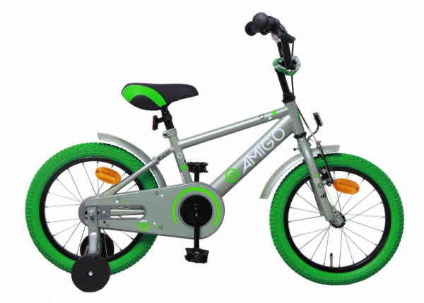 Sports 16 Zoll 25,4 cm Jungen Rücktrittbremse Grau/Grün