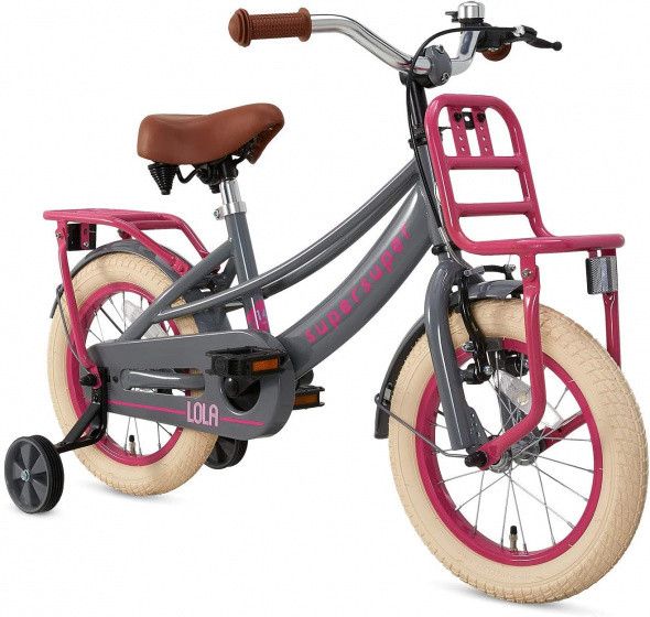 Lola 14 Zoll 21,5 cm Mädchen Rücktrittbremse Rosa/Grau