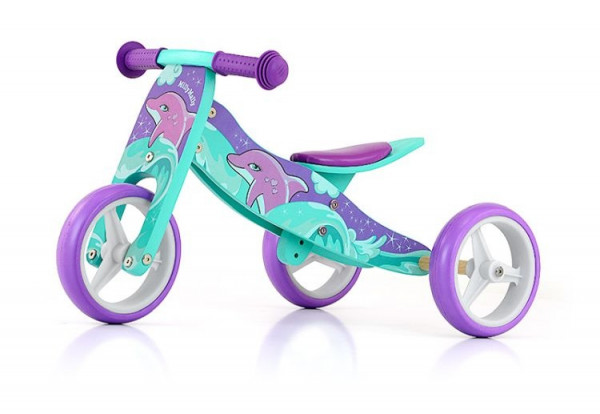 2-in-1 loopfiets Jake Dolfijn Junior Violett/Grün