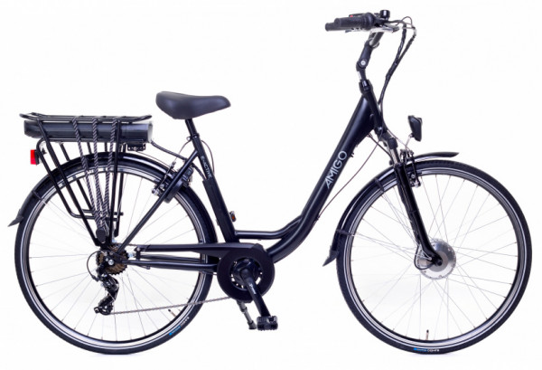 E-Active 28 Zoll 50 cm Damen 7G Felgenbremse Mattschwarz