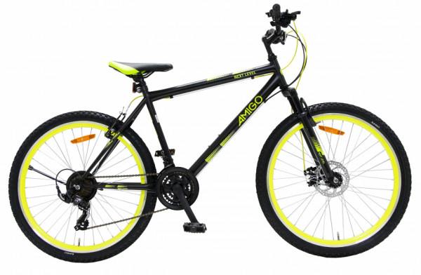 Next Level 26 Zoll 47 cm Unisex 21G Felgenbremse Schwarz/Gelb