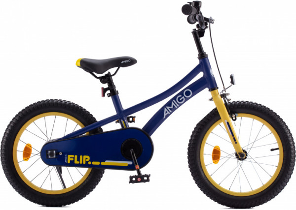 Flip 18 Zoll 26,5 cm Jungen Rücktrittbremse Dunkelblau/Gelb